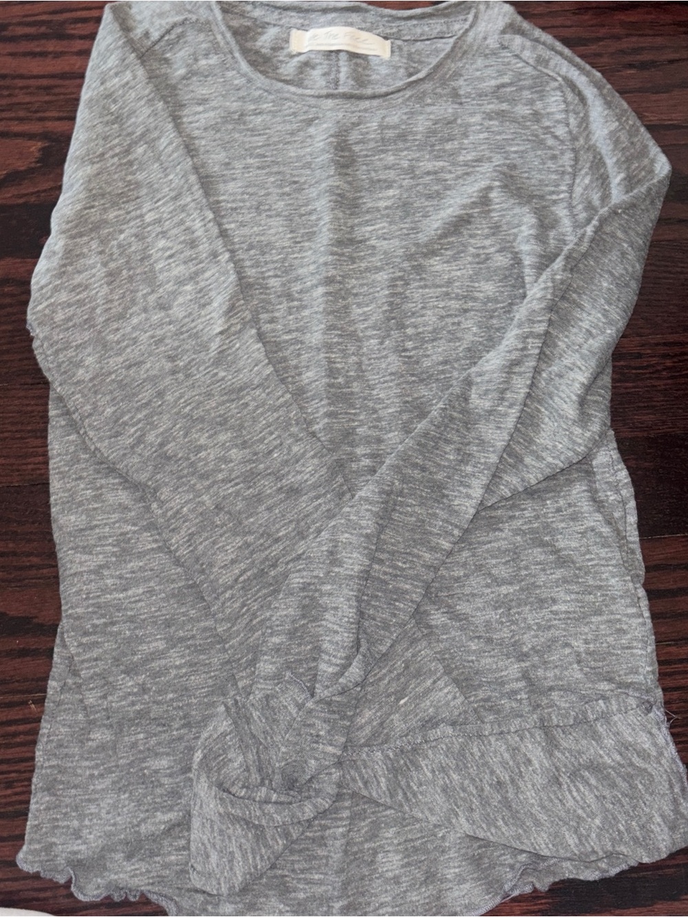 Free People Gray Long Sleeve Tee